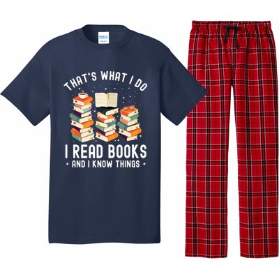 That's What I Do I Read Books And I Know Things Reading Premium Pajama Set