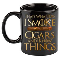 ThatS What I Do I Smoke Cigars And I Know Things Smoker 11oz C Handle Ceramic Mug