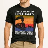 ThatS What I Do I Pet Cats I Play With Trains Model Train Cooling Performance Crew T-Shirt
