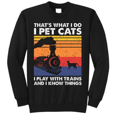 ThatS What I Do I Pet Cats I Play With Trains Model Train Sweatshirt