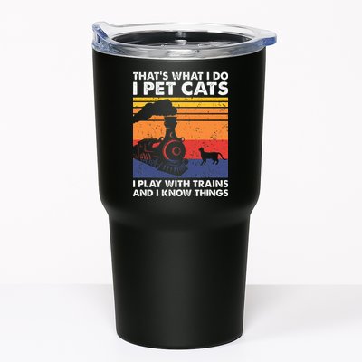 ThatS What I Do I Pet Cats I Play With Trains Model Train Tumbler