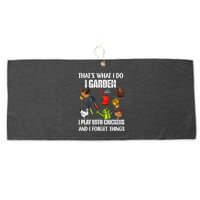 Thats What I Do I Garden I Play With Chickens Forget Things Large Microfiber Waffle Golf Towel