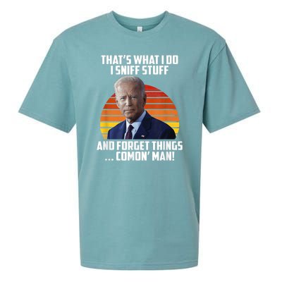 Thats What I Do Sniff Stuff Anti Joe Biden Funny Political Sueded Cloud Jersey T-Shirt