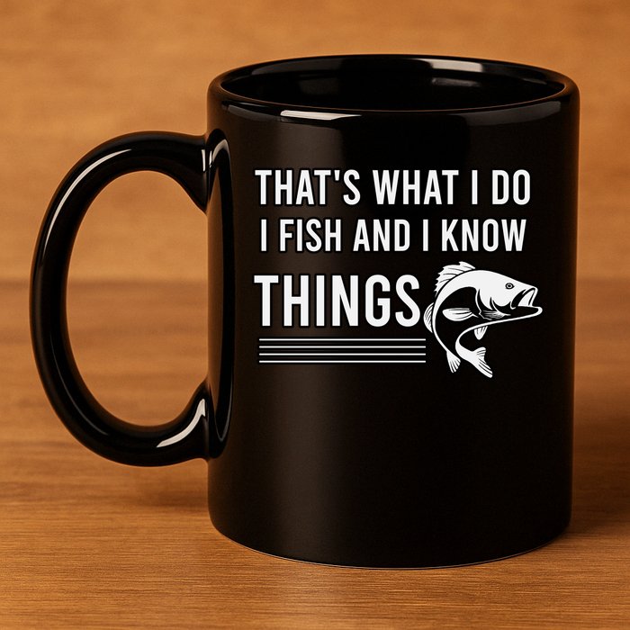 That's What I Do I Fish And I Know Things, Gift For Fish Lovers 11oz C Handle Ceramic Mug
