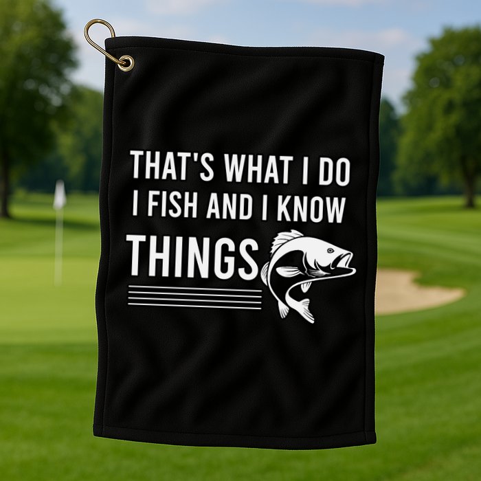 That's What I Do I Fish And I Know Things, Gift For Fish Lovers Golf Towel