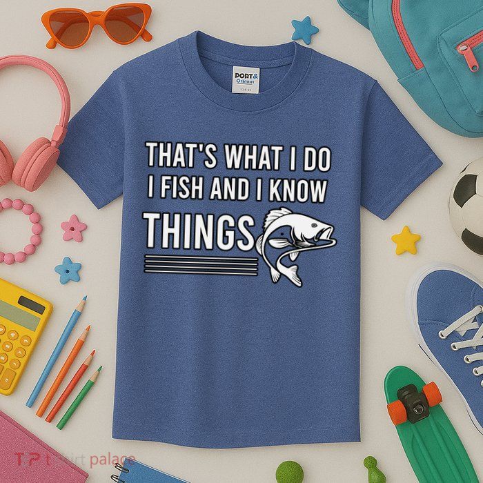 That's What I Do I Fish And I Know Things, Gift For Fish Lovers Kids T-Shirt