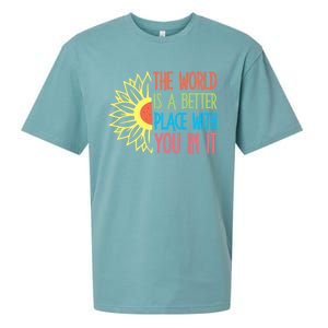 The World Is A Better Place With You In It Motivational Gift Sueded Cloud Jersey T-Shirt