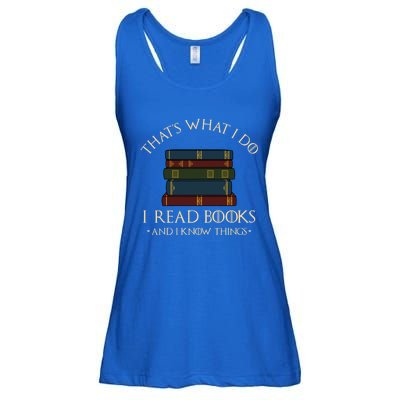 That's What I Do I Read Books And I Know Things Gift Reading Gift Ladies Essential Flowy Tank