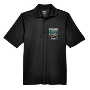 Thats What I Do I Smoke Cigars And I Know Things Men's Origin Performance Pique Polo