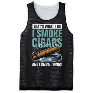 Thats What I Do I Smoke Cigars And I Know Things Mesh Reversible Basketball Jersey Tank