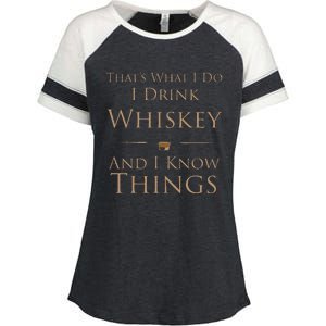 ThatS What I Do I Drink Whiskey And I Know Things Enza Ladies Jersey Colorblock Tee