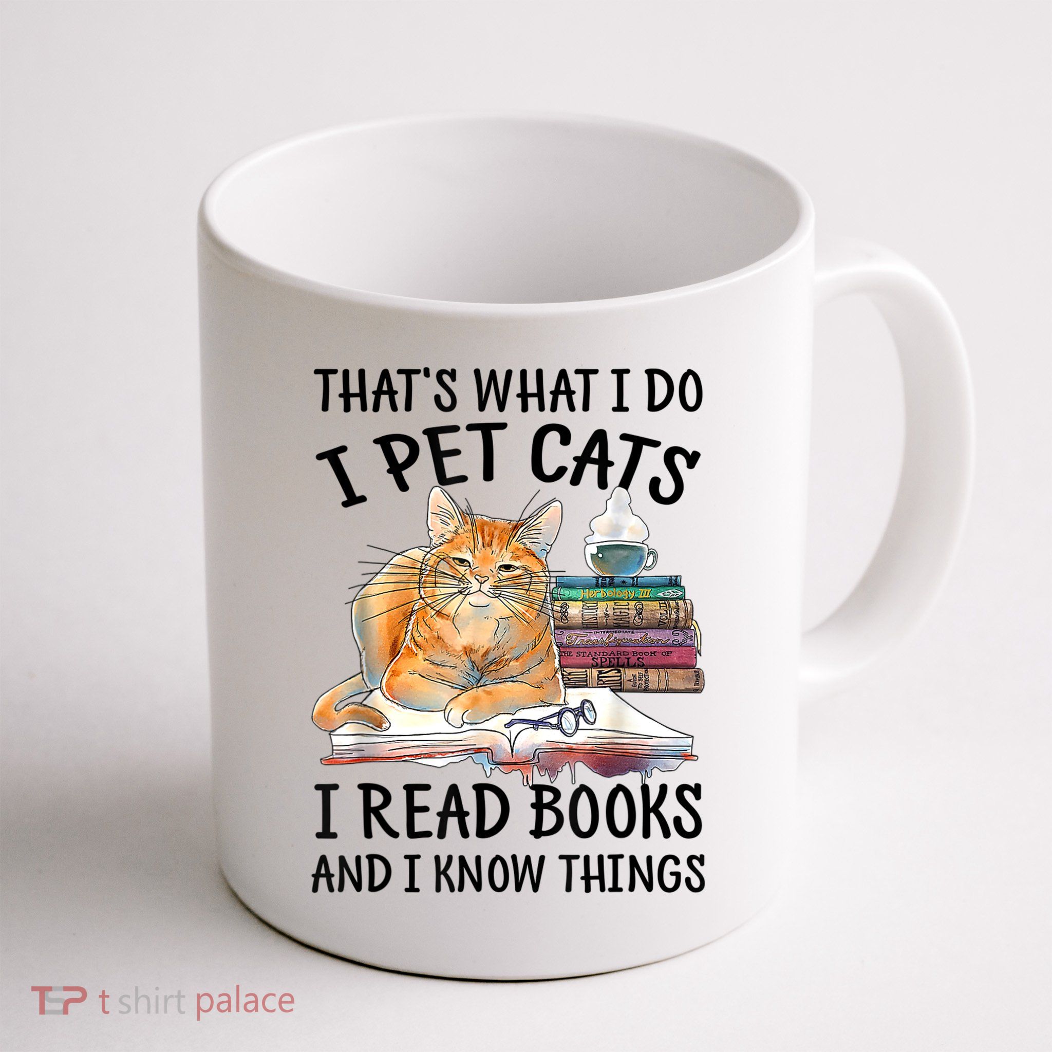 That's What I Do I Pet Cats I Read Books And I Know Things Mug