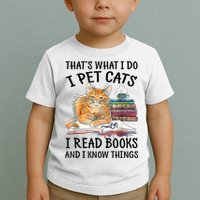 That's What I Do I Pet Cats I Read Books And I Know Things Toddler T-Shirt