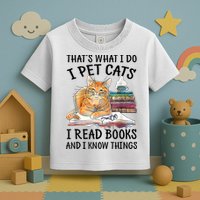 That's What I Do I Pet Cats I Read Books And I Know Things Toddler T-Shirt