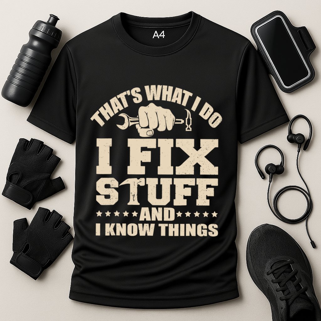 That's What I Do I Fix Stuff And I Know Things Funny Saying Performance Shirt