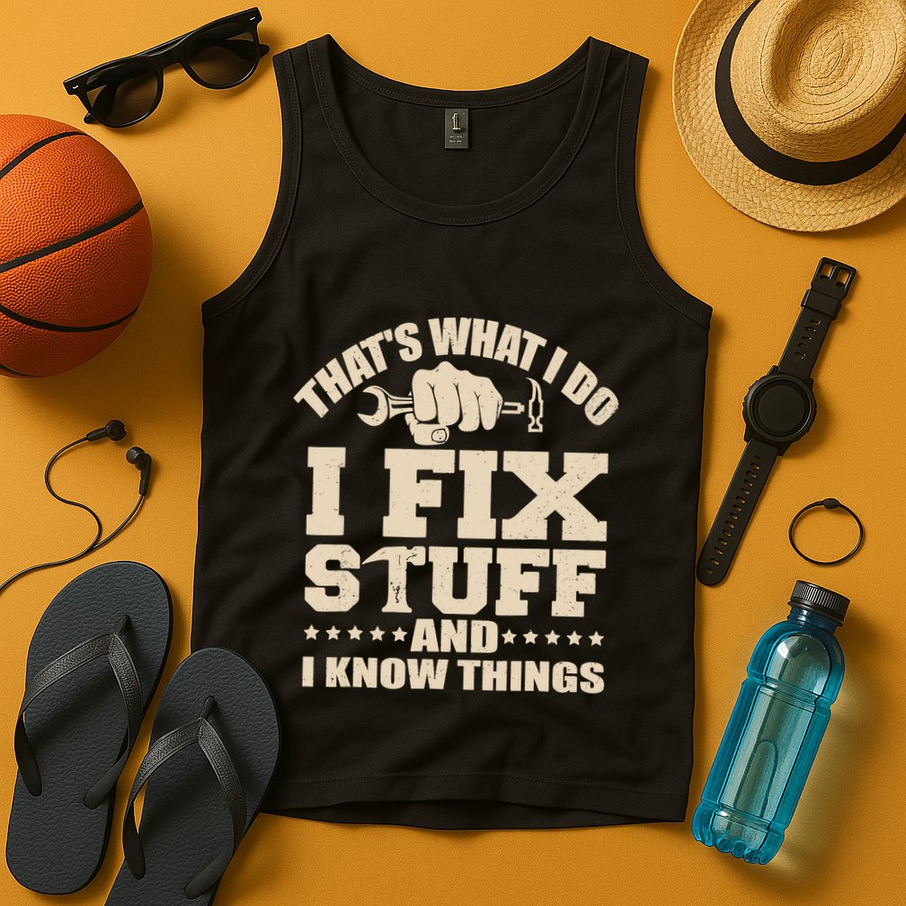 That's What I Do I Fix Stuff And I Know Things Funny Saying Tank Top