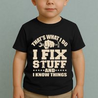 That's What I Do I Fix Stuff And I Know Things Funny Saying Toddler T-Shirt