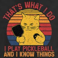 ThatS What I Do Cat Lovers Paddleball Player Pickleball Garment-Dyed Fleece Hoodie