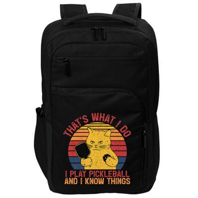 ThatS What I Do Cat Lovers Paddleball Player Pickleball Impact Tech Backpack
