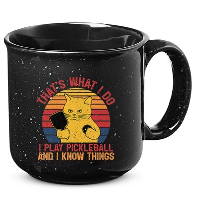 ThatS What I Do Cat Lovers Paddleball Player Pickleball 15oz Campfire Ceramic Mug
