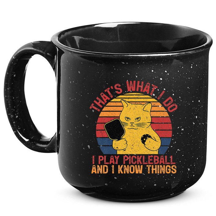 ThatS What I Do Cat Lovers Paddleball Player Pickleball 15oz Campfire Ceramic Mug
