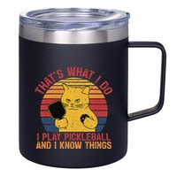 ThatS What I Do Cat Lovers Paddleball Player Pickleball 12oz Stainless Steel Coffee Mug