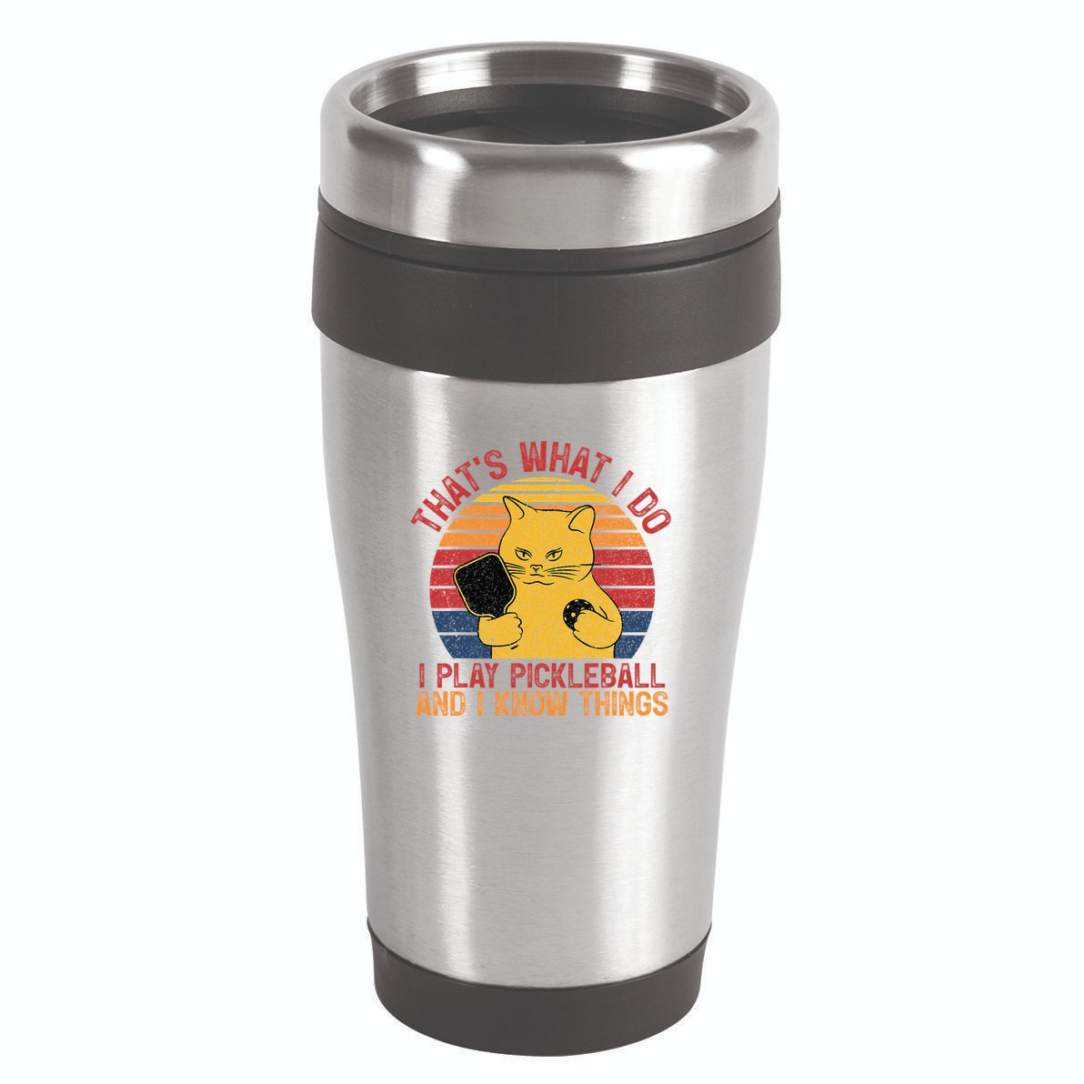 ThatS What I Do Cat Lovers Paddleball Player Pickleball 16oz Travel Tumbler
