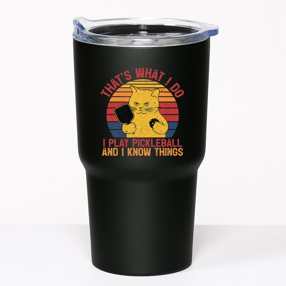 ThatS What I Do Cat Lovers Paddleball Player Pickleball Tumbler