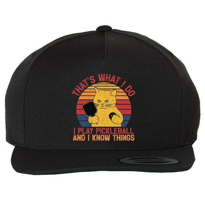 ThatS What I Do Cat Lovers Paddleball Player Pickleball Wool Snapback Cap