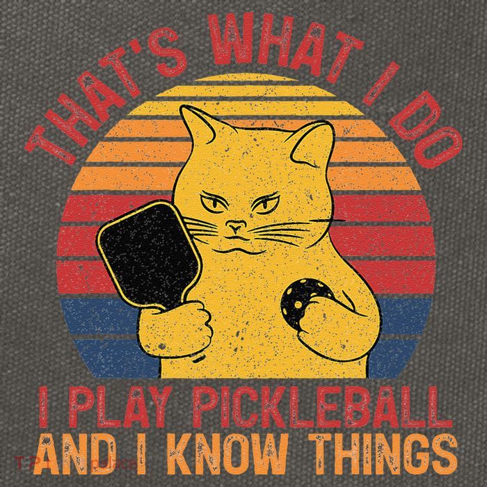 ThatS What I Do Cat Lovers Paddleball Player Pickleball Cotton Canvas Backpack