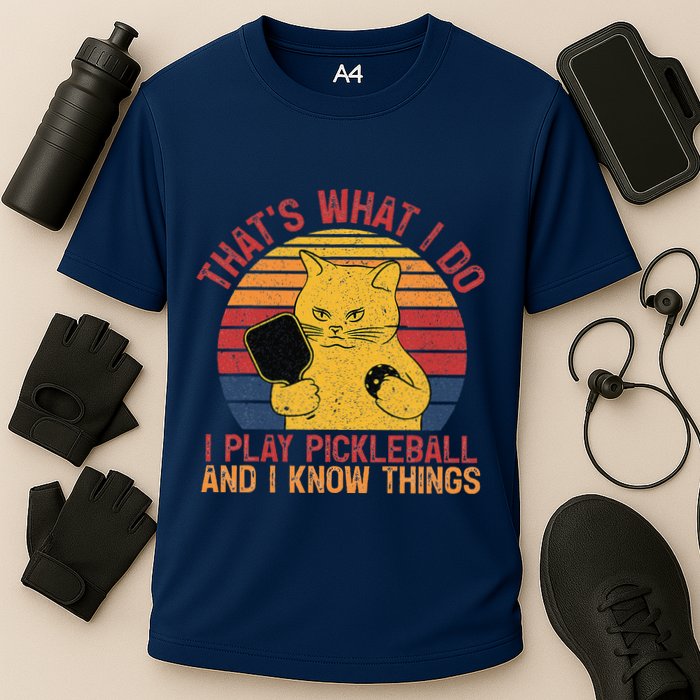 ThatS What I Do Cat Lovers Paddleball Player Pickleball Performance Shirt