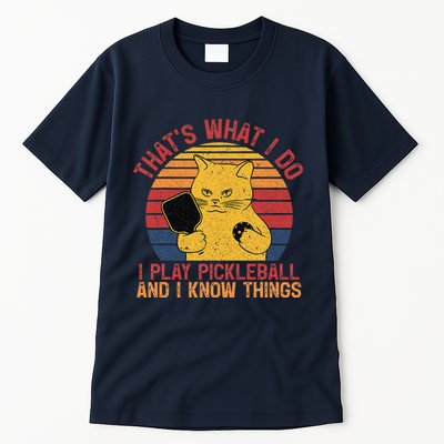 ThatS What I Do Cat Lovers Paddleball Player Pickleball Tall T-Shirt