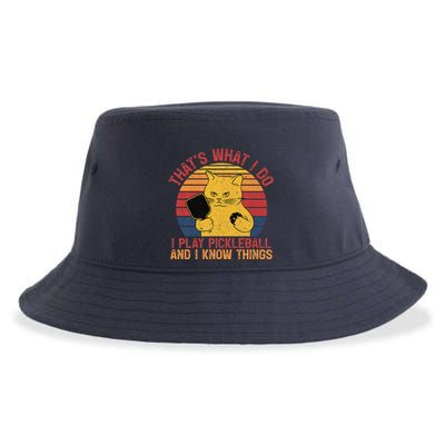 ThatS What I Do Cat Lovers Paddleball Player Pickleball Sustainable Bucket Hat