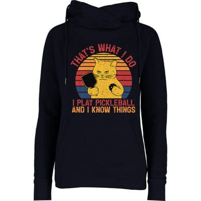 ThatS What I Do Cat Lovers Paddleball Player Pickleball Womens Funnel Neck Pullover Hood
