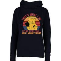 ThatS What I Do Cat Lovers Paddleball Player Pickleball Womens Funnel Neck Pullover Hood