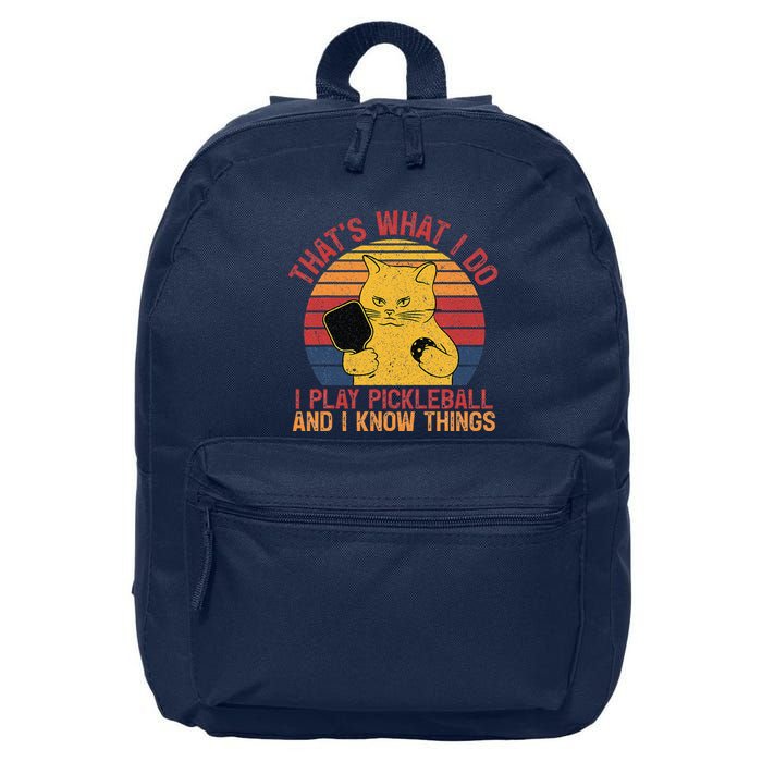ThatS What I Do Cat Lovers Paddleball Player Pickleball 16 in Basic Backpack
