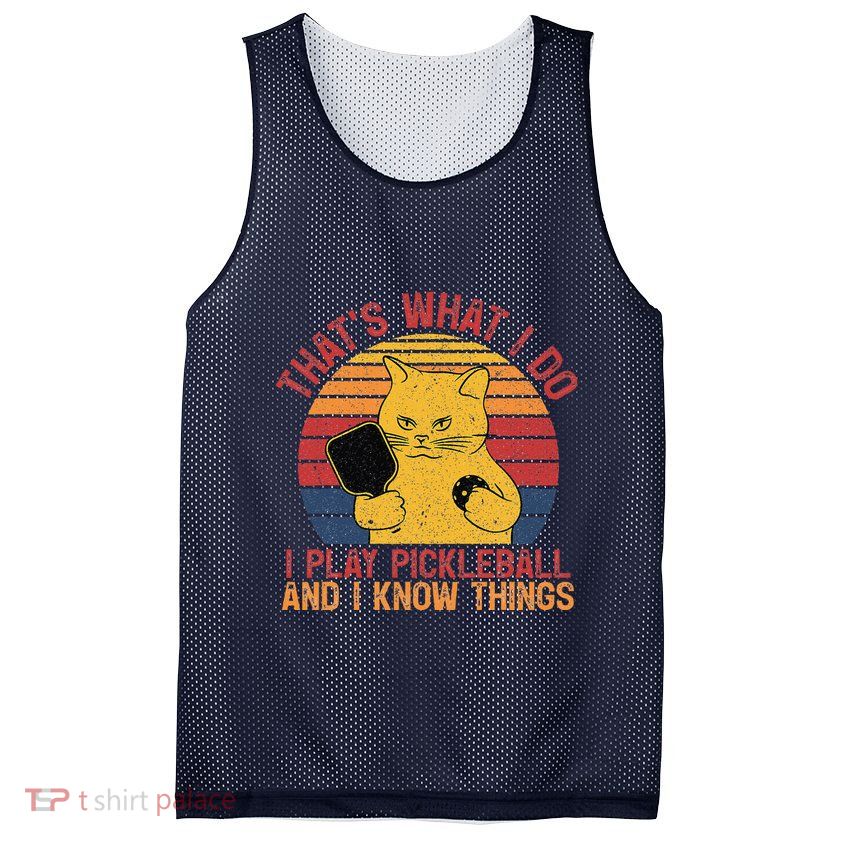 ThatS What I Do Cat Lovers Paddleball Player Pickleball Mesh Reversible Basketball Jersey Tank