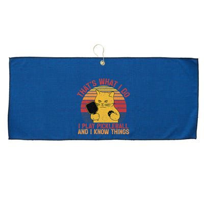 ThatS What I Do Cat Lovers Paddleball Player Pickleball Large Microfiber Waffle Golf Towel