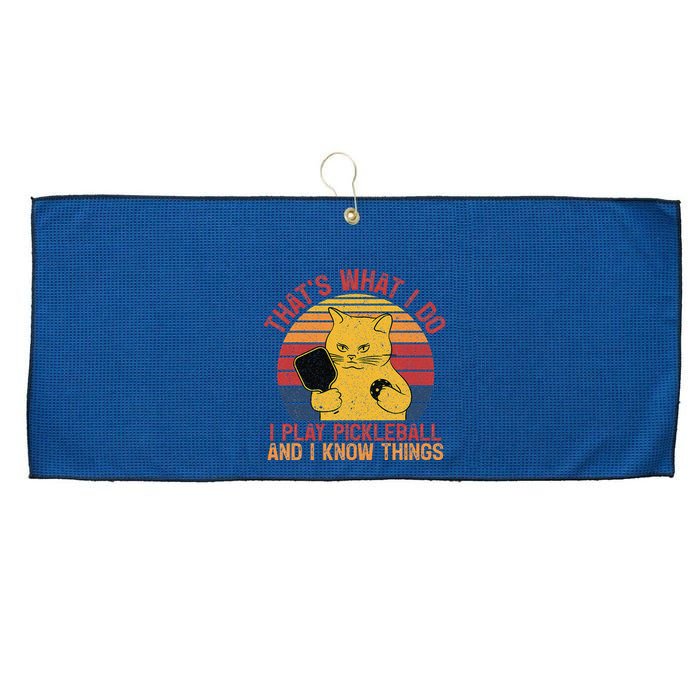 ThatS What I Do Cat Lovers Paddleball Player Pickleball Large Microfiber Waffle Golf Towel