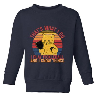 ThatS What I Do Cat Lovers Paddleball Player Pickleball Toddler Sweatshirt
