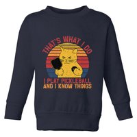 ThatS What I Do Cat Lovers Paddleball Player Pickleball Toddler Sweatshirt