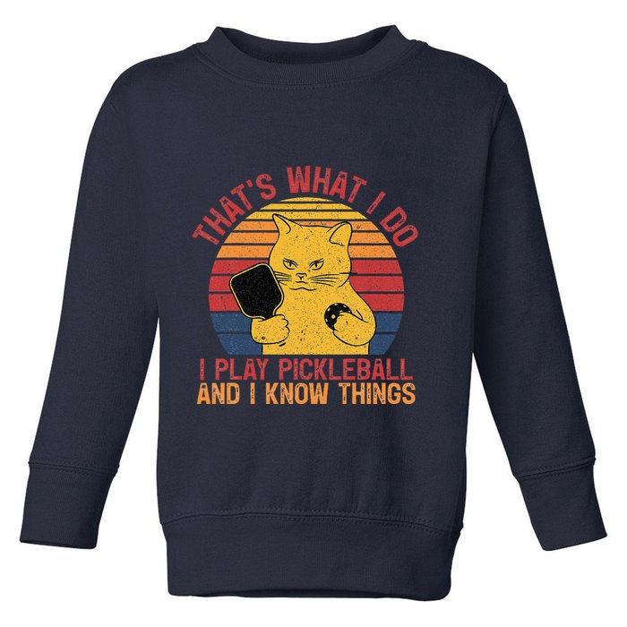 ThatS What I Do Cat Lovers Paddleball Player Pickleball Toddler Sweatshirt