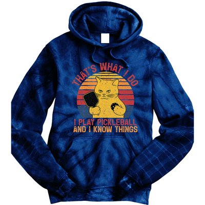 ThatS What I Do Cat Lovers Paddleball Player Pickleball Tie Dye Hoodie