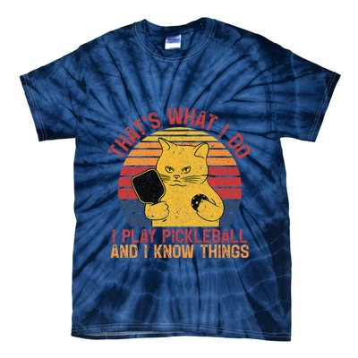 ThatS What I Do Cat Lovers Paddleball Player Pickleball Tie-Dye T-Shirt