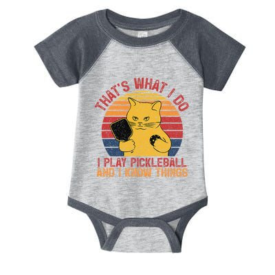ThatS What I Do Cat Lovers Paddleball Player Pickleball Infant Baby Jersey Bodysuit