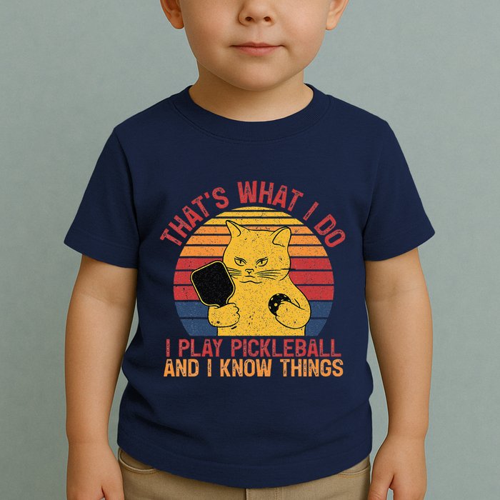 ThatS What I Do Cat Lovers Paddleball Player Pickleball Toddler T-Shirt
