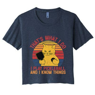 ThatS What I Do Cat Lovers Paddleball Player Pickleball Crop Top