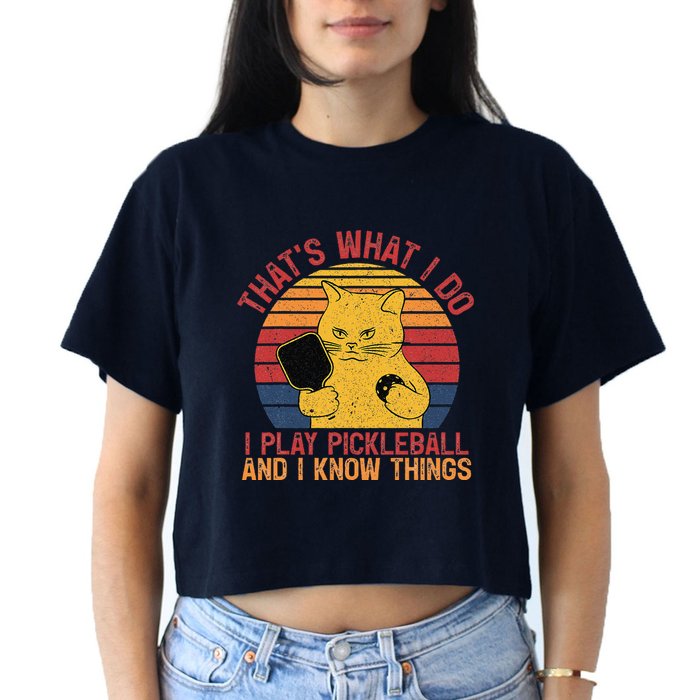 ThatS What I Do Cat Lovers Paddleball Player Pickleball Crop Top