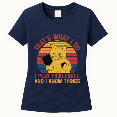 ThatS What I Do Cat Lovers Paddleball Player Pickleball Womens T-Shirt