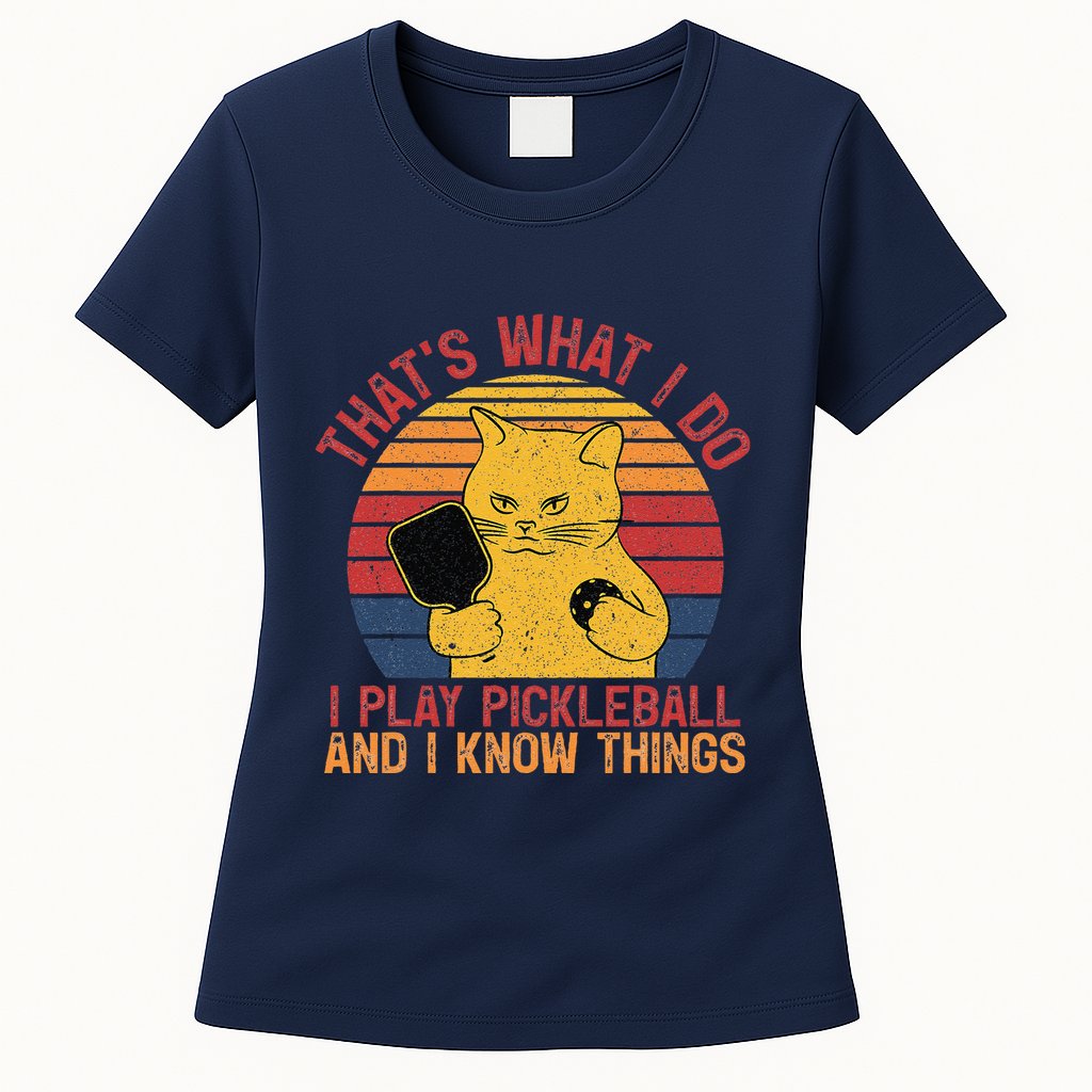 ThatS What I Do Cat Lovers Paddleball Player Pickleball Womens T-Shirt